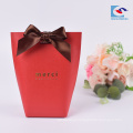 Hot sale custom printing candy gift packaging paper box with ribbon